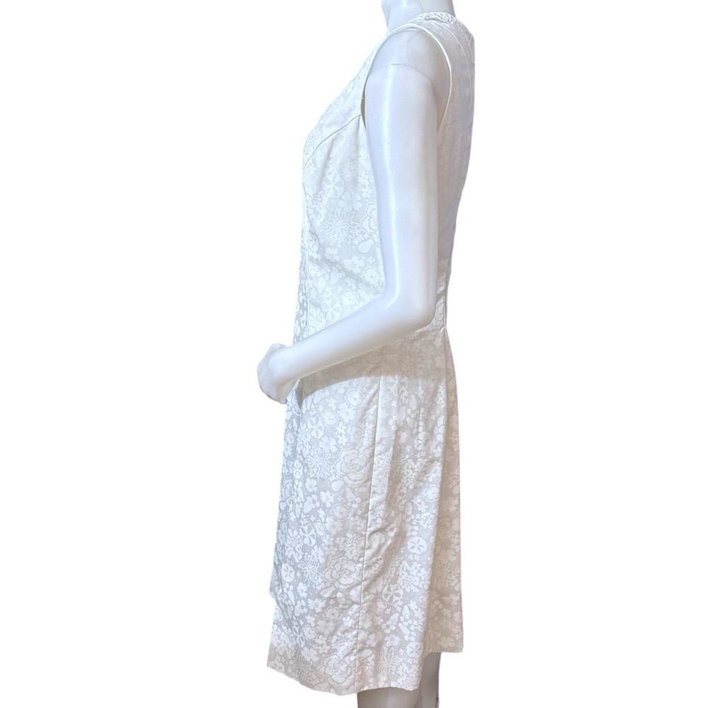Vintage 1960's "The Lilly" Pulitzer Off White Sleeveless Floral Shift Dress 12 - Picture 3 of 9